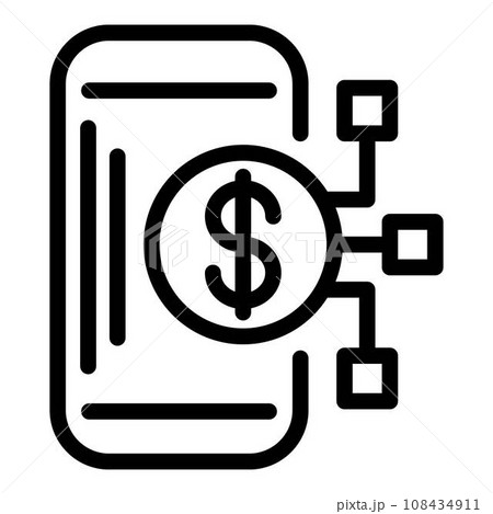 Banking card mobile icon. Outline banking card mobile vector icon for web design isolated on white background Banking card mobile icon. Outline banking card mobile vector icon for web design isolated on white background 108434911
