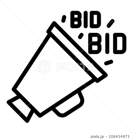 Real time bidding icon. Outline real time bidding vector icon for web design isolated on white background Real time bidding icon. Outline real time bidding vector icon for web design isolated on white background 108434973