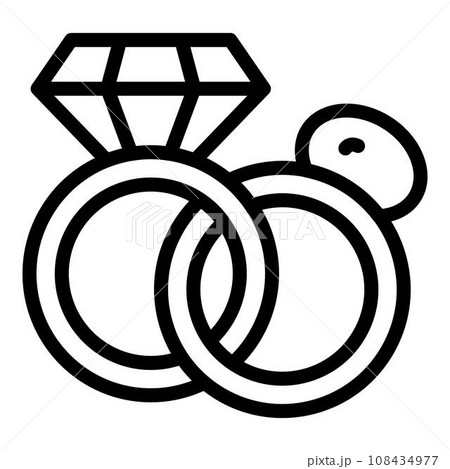 Rings auction icon. Outline rings auction vector icon for web design isolated on white background 108434977