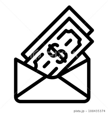 Money envelope icon. Outline money envelope vector icon for web design isolated on white background 108435374