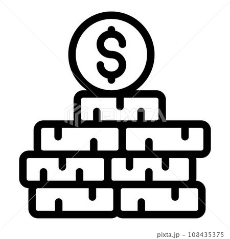 Money coins icon. Outline money coins vector icon for web design isolated on white background 108435375