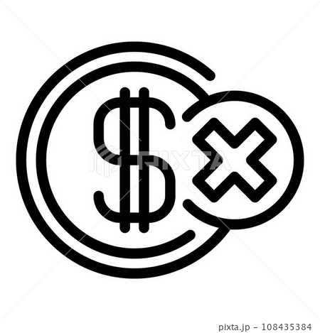 Close dollar icon. Outline close dollar vector icon for web design isolated on white background Close dollar icon. Outline close dollar vector icon for web design isolated on white background 108435384