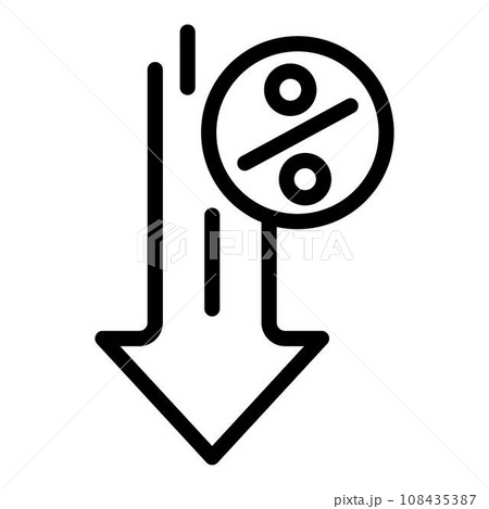 Down rate icon. Outline down rate vector icon...のイラスト素材 [108435387] - PIXTA