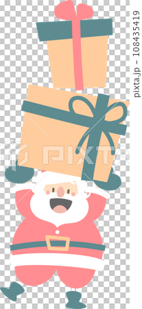 merry christmas and happy new year with cute santa claus and gift box, flat png transparent element cartoon character design merry christmas and happy new year with cute santa claus and gift box, flat png transparent element cartoon character design 108435419