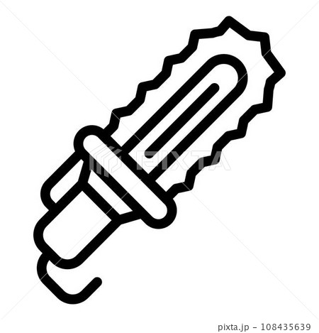 Builder electric saw icon. Outline builder electric saw vector icon for web design isolated on white background Builder electric saw icon. Outline builder electric saw vector icon for web design isolated on white background 108435639