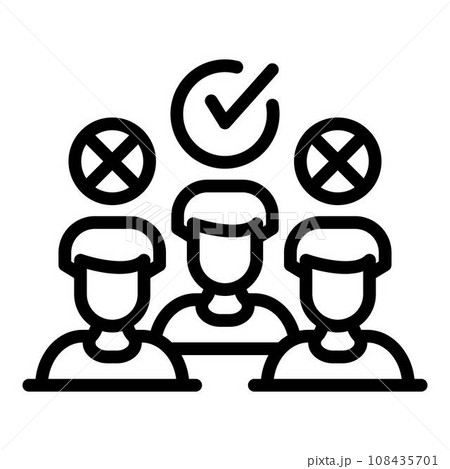 Group agitation icon. Outline group agitation vector icon for web design isolated on white background 108435701