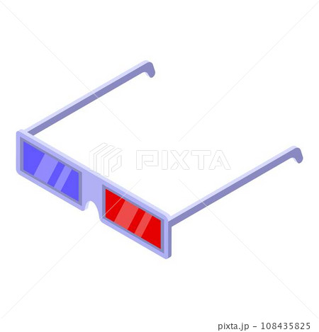 Cinema 3d glasses icon. Isometric of cinema 3d glasses vector icon for web design isolated on white background Cinema 3d glasses icon. Isometric of cinema 3d glasses vector icon for web design isolated on white background 108435825