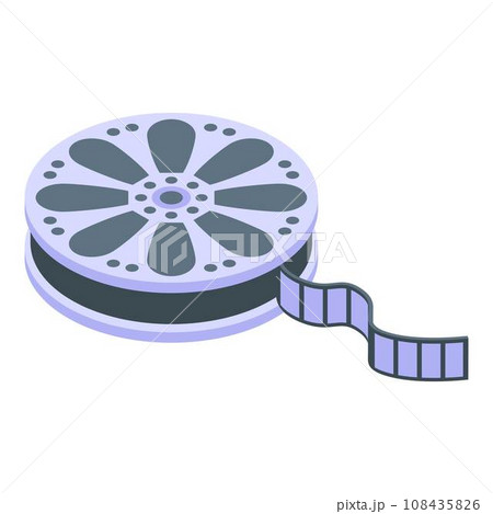 Cinema reel icon. Isometric of cinema reel vector icon for web design isolated on white background Cinema reel icon. Isometric of cinema reel vector icon for web design isolated on white background 108435826