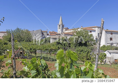 Scene from historical medieval town Bale on Croatian peninsula Istria Scene from historical medieval town Bale on Croatian peninsula Istria 108435847