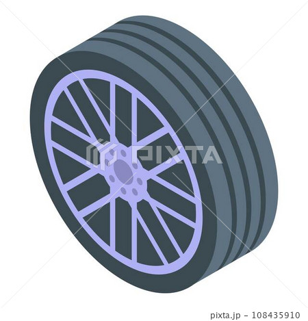 Car sport wheel icon. Isometric of car sport wheel vector icon for web design isolated on white background Car sport wheel icon. Isometric of car sport wheel vector icon for web design isolated on white background 108435910