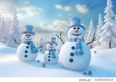 雪だるま-1（3D） 108435914