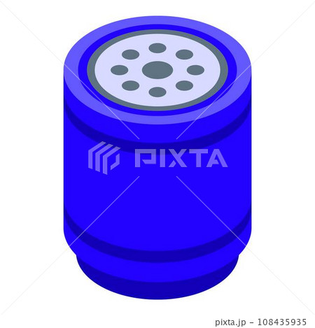 Car motor oil filter icon. Isometric of car motor oil filter vector icon for web design isolated on white background 108435935