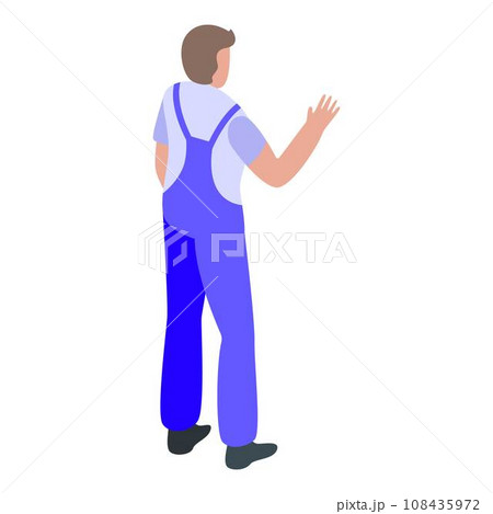 Young car mechanic icon. Isometric of young car mechanic vector icon for web design isolated on white background 108435972