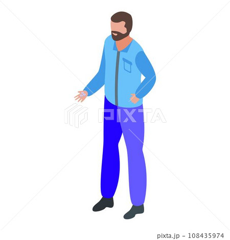 Bearded car mechanic icon. Isometric of bearded car mechanic vector icon for web design isolated on white background 108435974