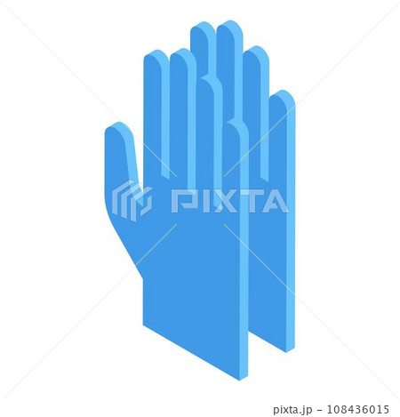 Blue medical gloves icon. Isometric of blue medical gloves vector icon for web design isolated on white background 108436015