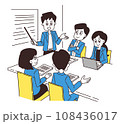 会社員が集まってミーティングをしているイラスト 108436017
