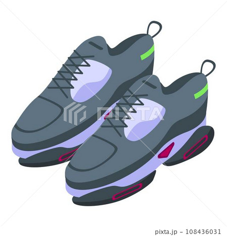 Cool sneakers icon. Isometric of cool sneakers vector icon for web design isolated on white background Cool sneakers icon. Isometric of cool sneakers vector icon for web design isolated on white background 108436031
