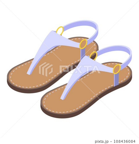 Girl sandals icon. Isometric of girl sandals vector icon for web design isolated on white background 108436084