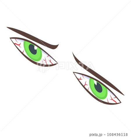 Tired green eyes icon. Isometric of tired green eyes vector icon for web design isolated on white background 108436118
