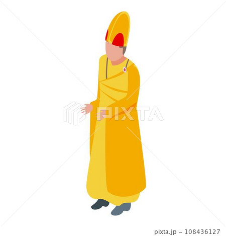 Gold clothes priest icon. Isometric of gold clothes priest vector icon for web design isolated on white background Gold clothes priest icon. Isometric of gold clothes priest vector icon for web design isolated on white background 108436127