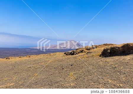Panoramic view over the barren volcanic Timanfaya National Park on Lanzarote 108436688