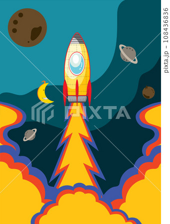 Space Ship fly in the sky 108436836