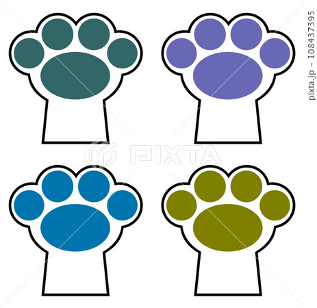 ペットで飼う猫や犬の肉球の可愛いイラスト ペットで飼う猫や犬の肉球の可愛いイラスト 108437395