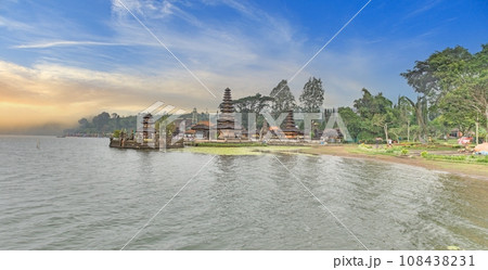 View of historical pagoda in Bali at sunset View of historical pagoda in Bali at sunset 108438231