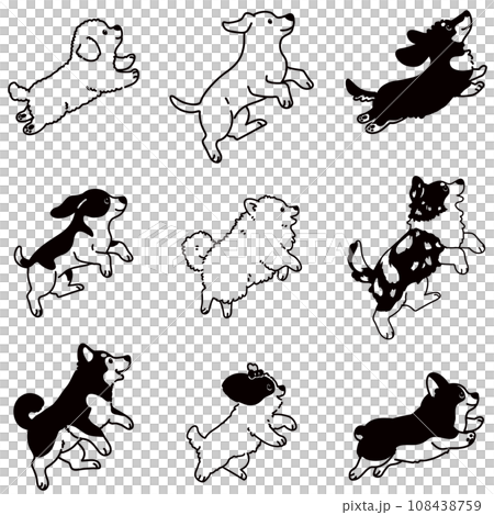 可愛的跳狗插畫集B，只有主線是白色的 108438759
