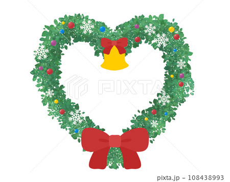 ハート型のクリスマスリースのイラスト素材 [108438993] - PIXTA
