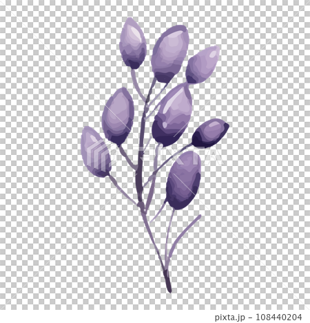 Watercolor style illustration of purple Christmas ornaments Watercolor style illustration of purple Christmas ornaments 108440204