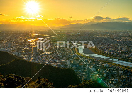 岐阜県 金華山からの夕景 岐阜県 金華山からの夕景 108440647