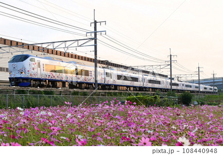 夕日を反射させて走る281系関空特急はるか 108440948