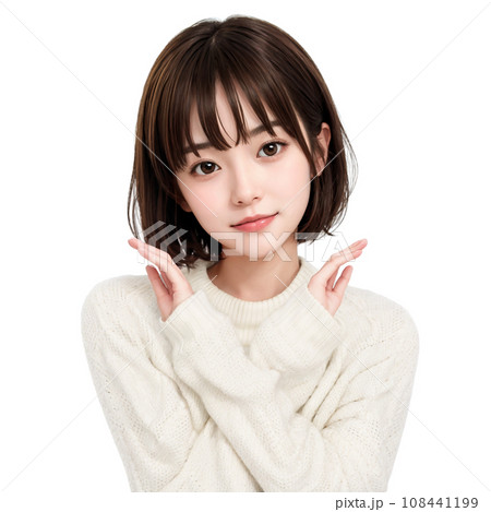 AIで生成したバツのポーズの女の子 108441199