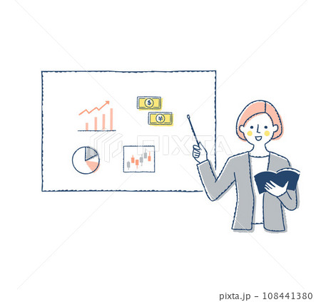 資産運用について説明をする女性 108441380