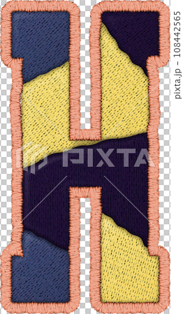 H Patchwork Uppercase Letter - Quilted Stitch Alphabet Style H Patchwork Uppercase Letter - Quilted Stitch Alphabet Style 108442565