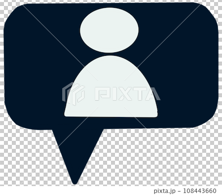person icon in speech bubble 108443660