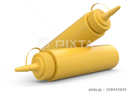 Set of plastic bottle of italian salsa verde sauce isolated on white background. 108443845