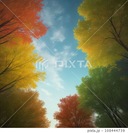 秋の空と紅葉② 秋の空と紅葉② 108444739