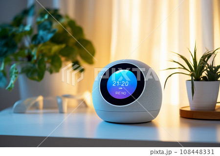 部屋に置かれたスマートスピーカー:AI生成画像 部屋に置かれたスマートスピーカー:AI生成画像 108448331