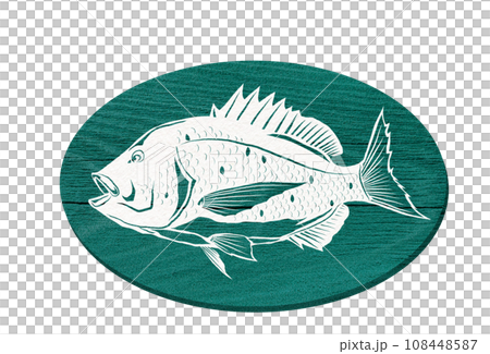 鯛のステンシルイラスト 108448587