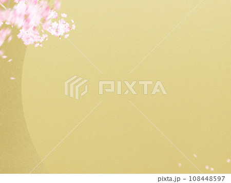 金箔と桜のシンプルな和風背景 金箔と桜のシンプルな和風背景 108448597