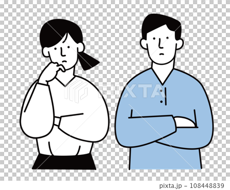 考える男女のイラスト素材 108448839