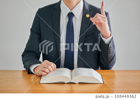 法律相談を受けてアドバイスをする男性弁護士 108449362