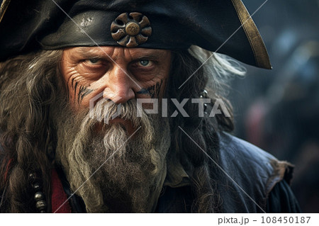 海賊の黄金時代における海賊船の船長:AI生成画像 海賊の黄金時代における海賊船の船長:AI生成画像 108450187