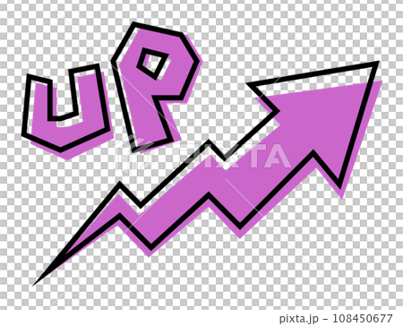 Illustration of an arrow and letters surging upward 108450677