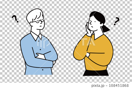 Illustration material of thinking men and women Illustration material of thinking men and women 108451868