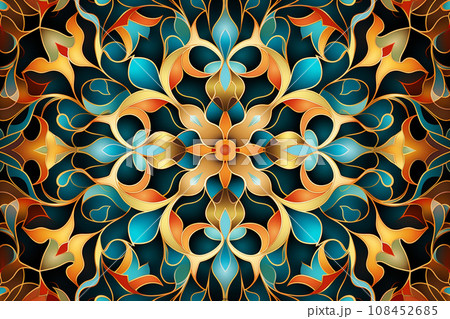 アラビア風の装飾模様:AI生成画像 アラビア風の装飾模様:AI生成画像 108452685