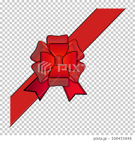 Illustration of a gift decoration ribbon 108453848