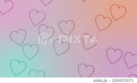 ハートマークがレイアウトされた背景素材【パステルカラー】 108455071